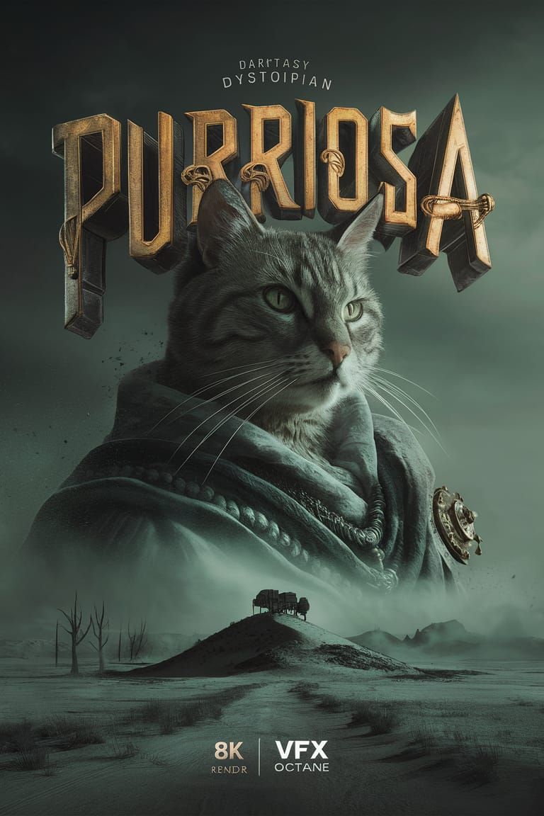Majestic Cat "Purriosa" Rules Dystopian Empire in 8K