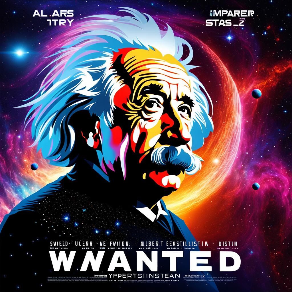 Interstellar Einstein Poster: Wanted for E=MC²