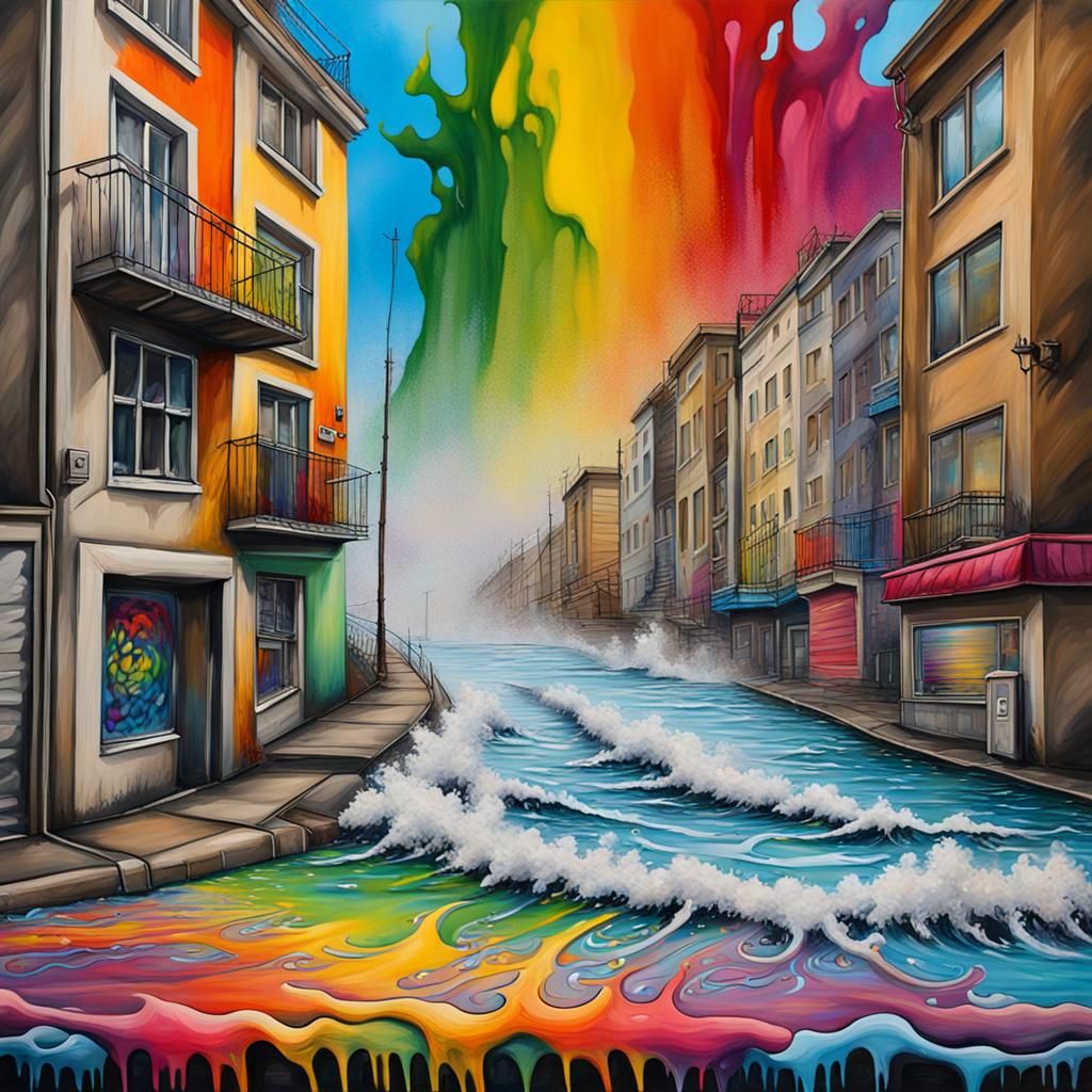 inondation dans les rues de la ville!