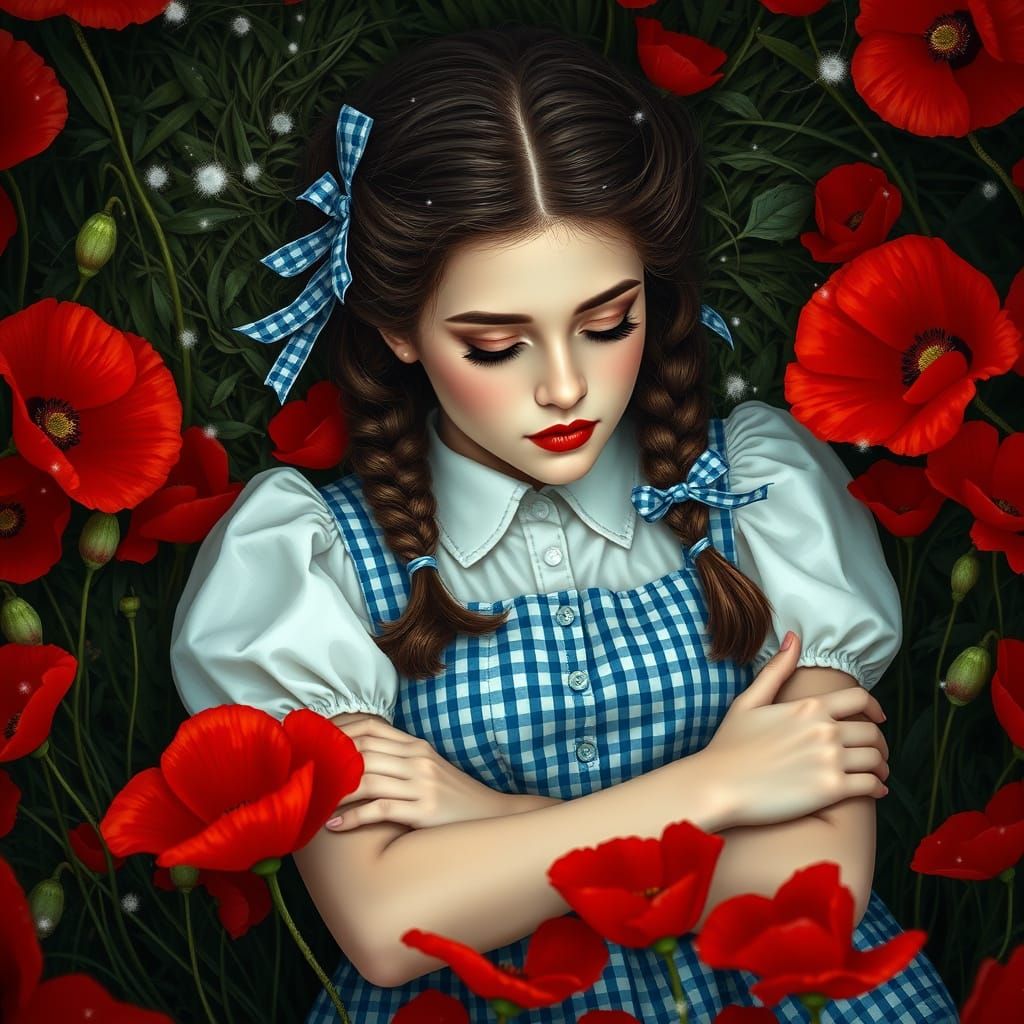 Ethereal Vampire Dorothy in Crimson Poppy Field