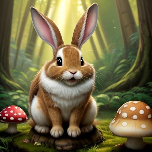 Laughing Bunny: A Whimsical AI Art Creation