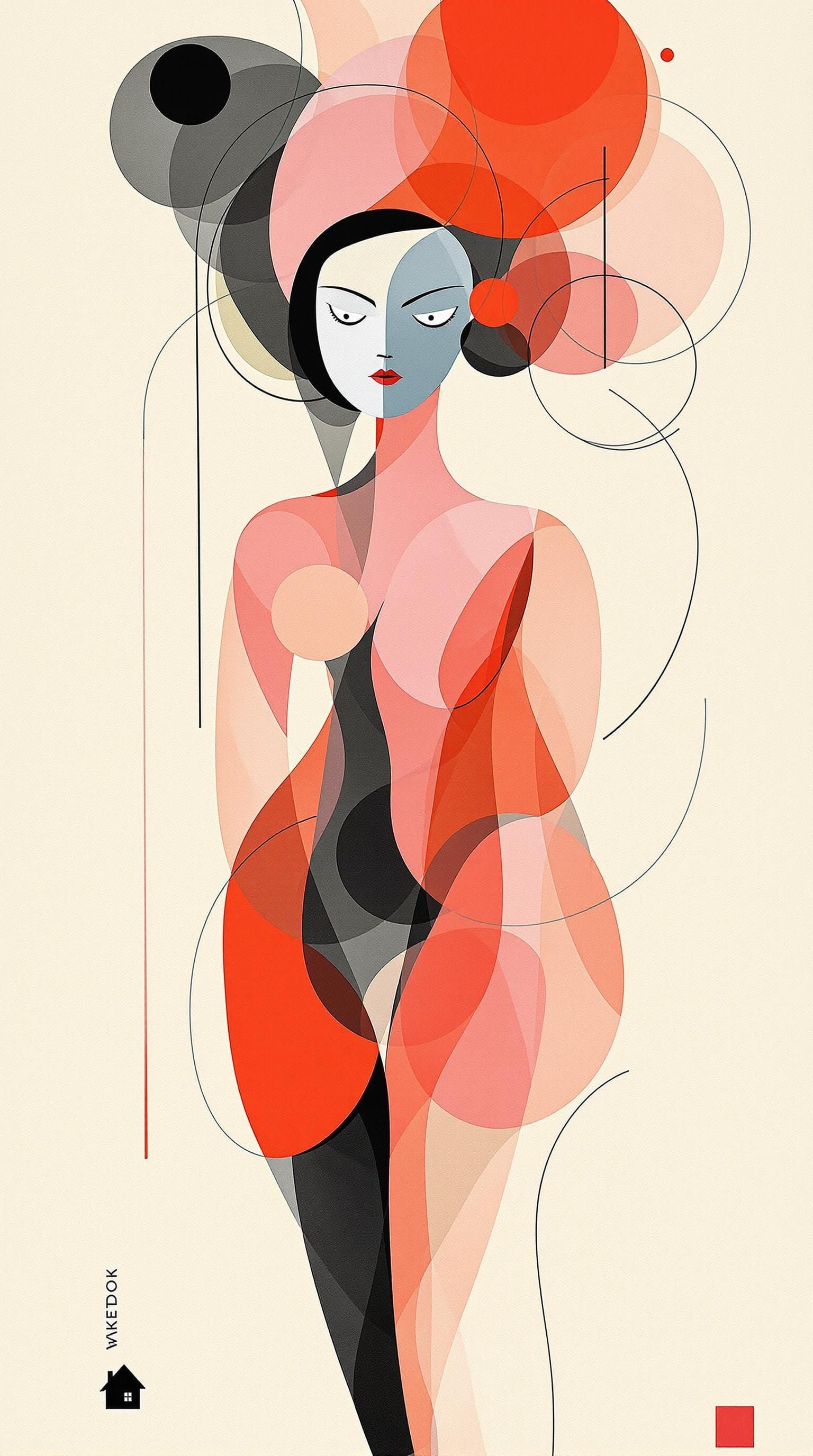 Elegant Female Form in Vibrant Watercolor