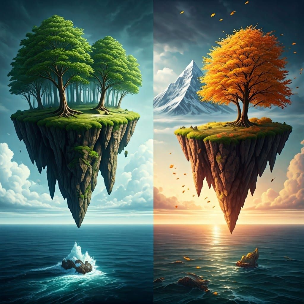 Four Floating Islands: A Seasonal Landscape