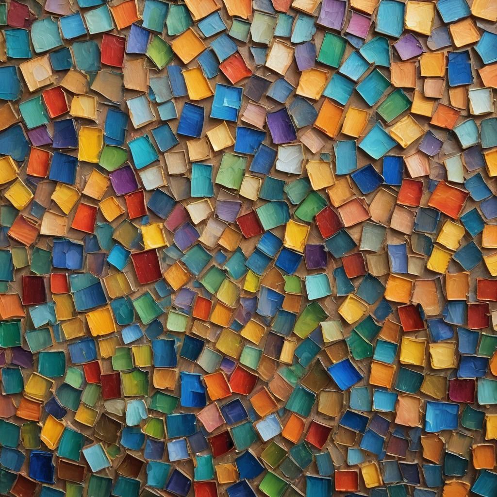 Rainbow Mosaic in Neo-Impressionist Oil Painting Style