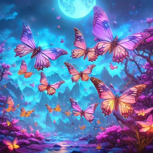 Butterfly on Apple in Oil Painting Style