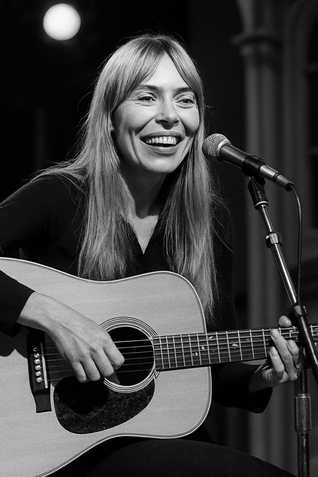 Legendary Singer-Songwriter Performs Acoustic Guitar on Stag...