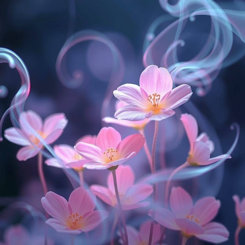 Surreal Ethereal Garden in Soft Pastel Hues