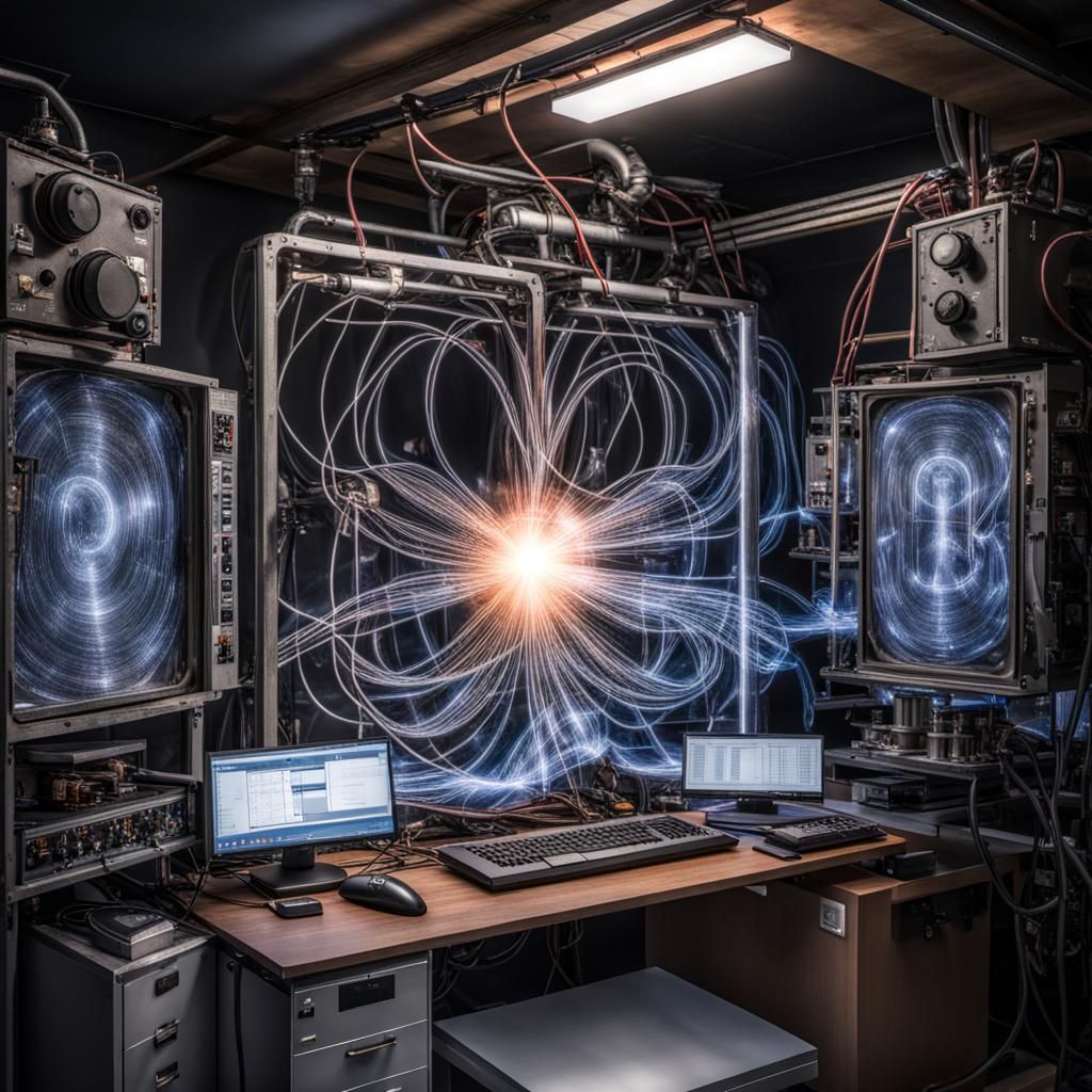 Vibrant Electromagnetic Field Abstract Art