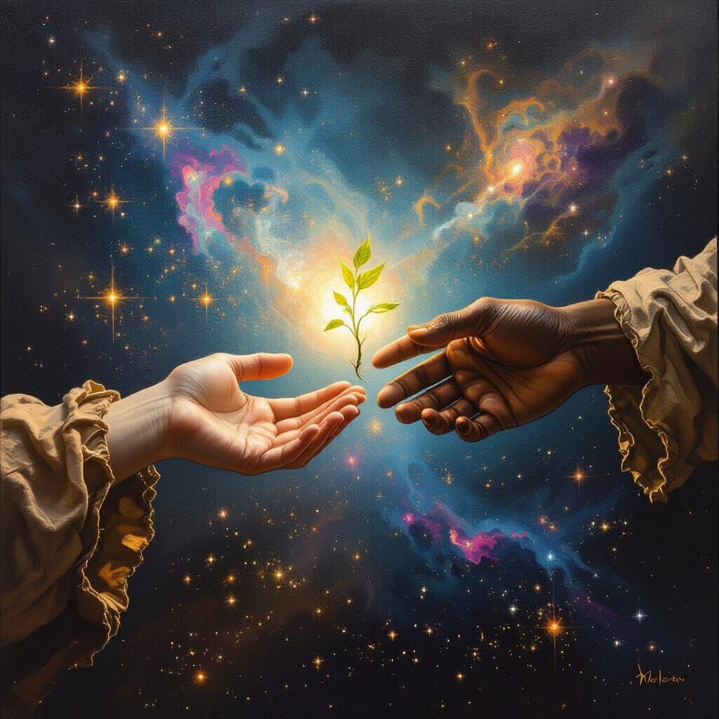 Reaching Hands Across the Cosmos in Renaissance Style