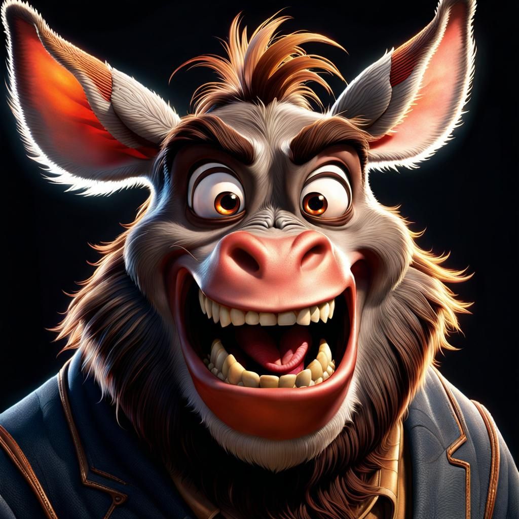 Terrified Lampwick transformed into a donkey