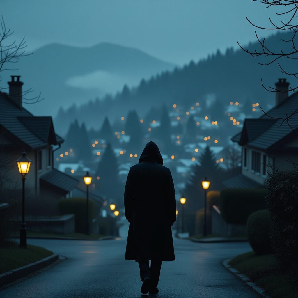 Lonely Wanderer Between Worlds in Cinematic Style