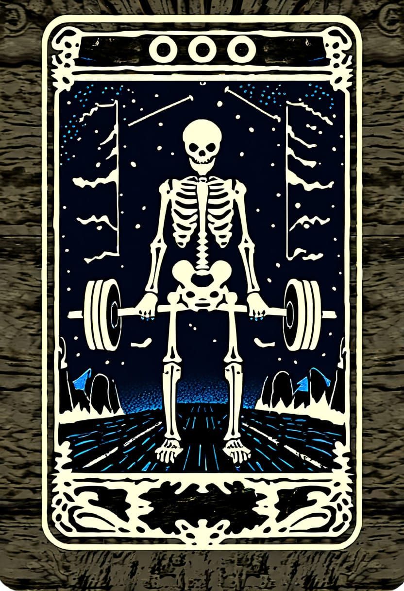 Skeletal Strength in Dark Gothic Style