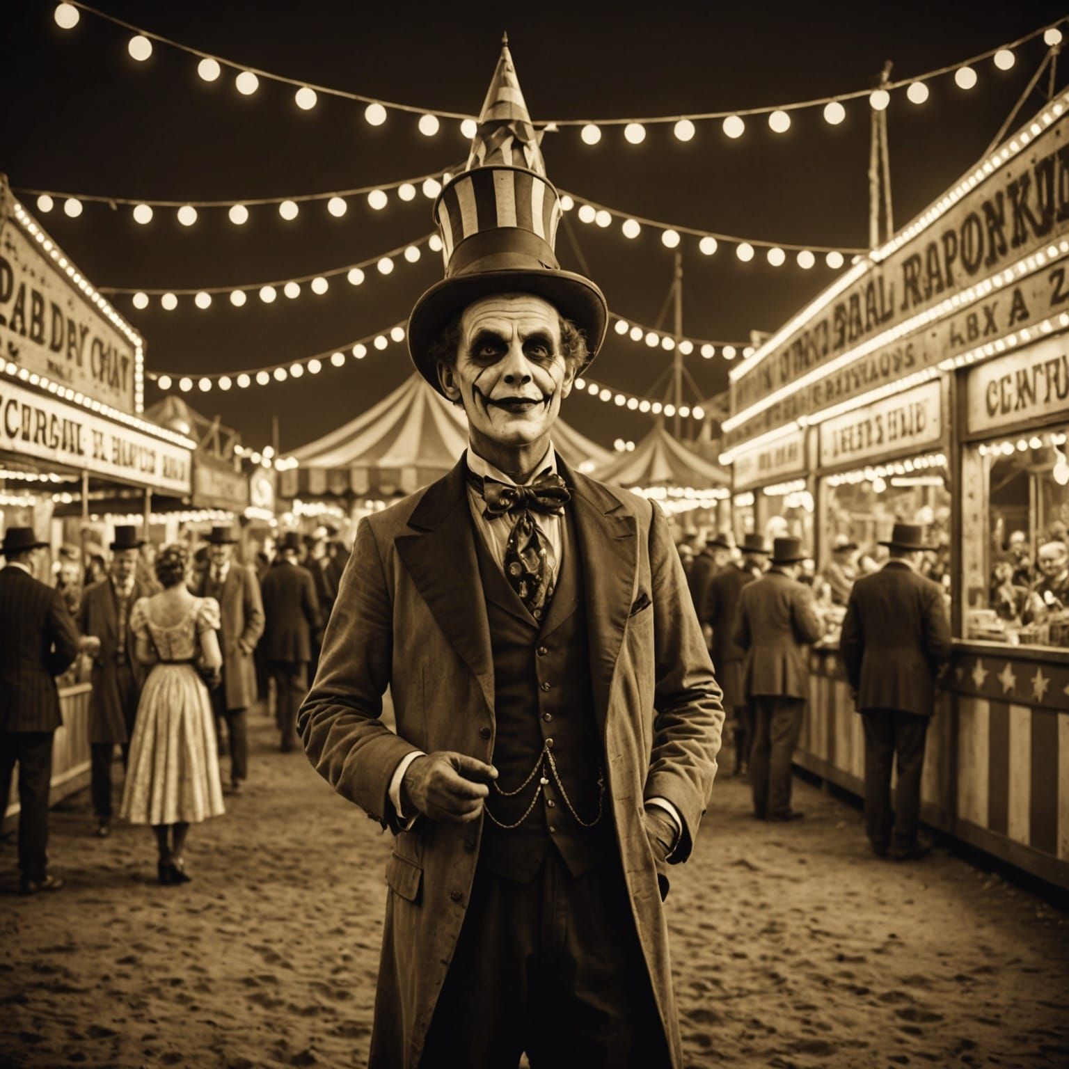 Vintage Sepia Carnival Freak Show Photo