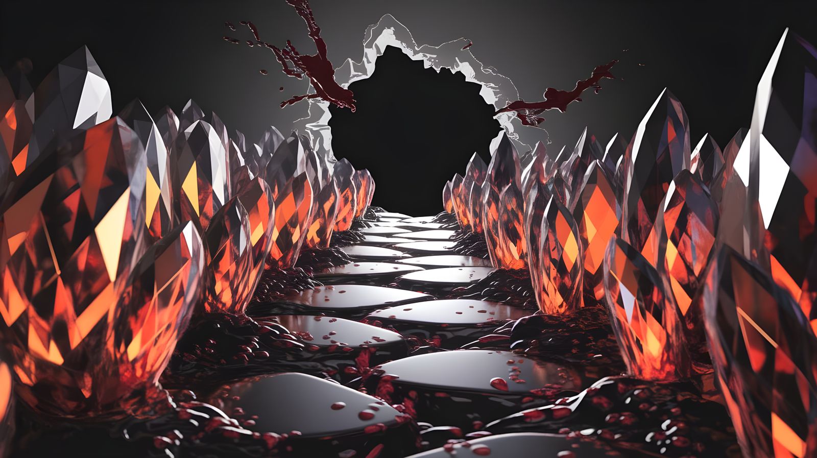 Ethereal Crystal Path Descends into Cosmic Horror