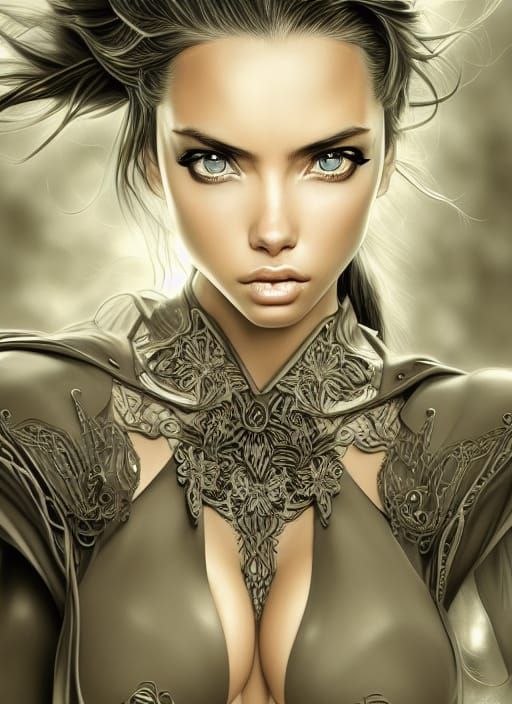 Adriana Lima in Club Outfit: Anime-Inspired Digital Art