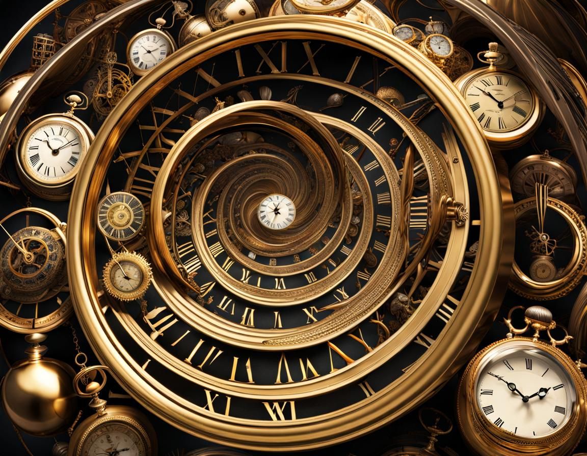 Time Vortex: Hourglasses and Clocks in a Swirl