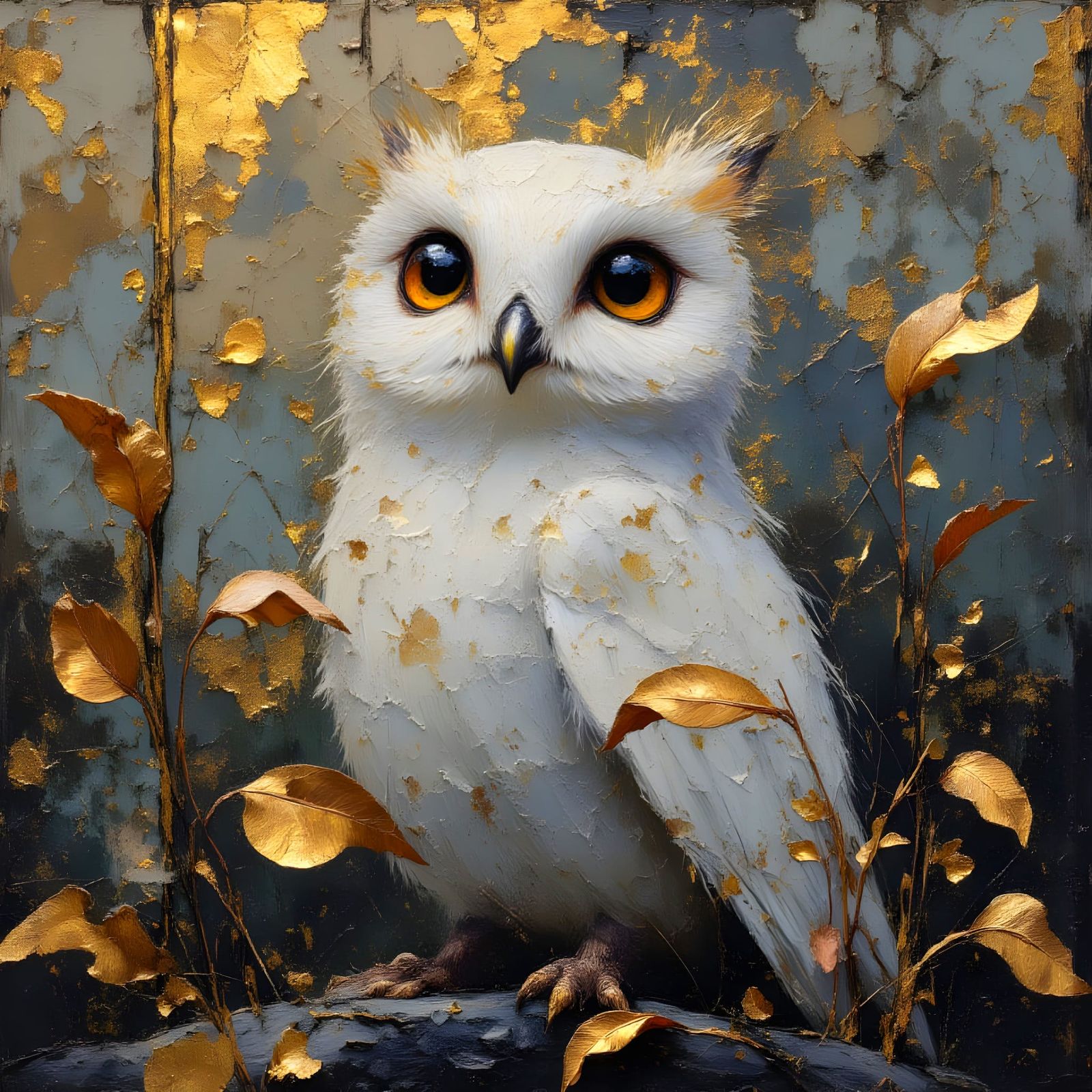 Surreal Owl Portrait with Dreamlike Geometry