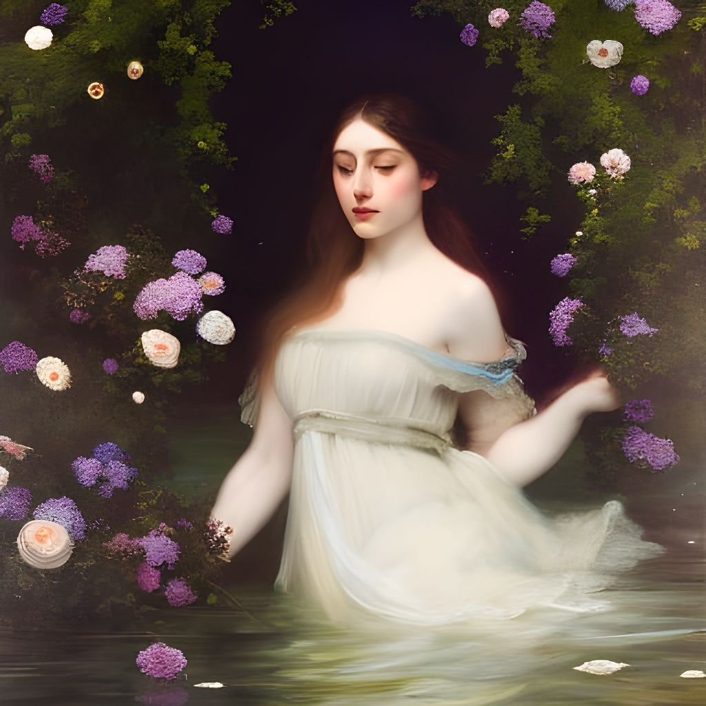 Ophelia Entering the Water, reimagining Ophelia by John Everett Millais