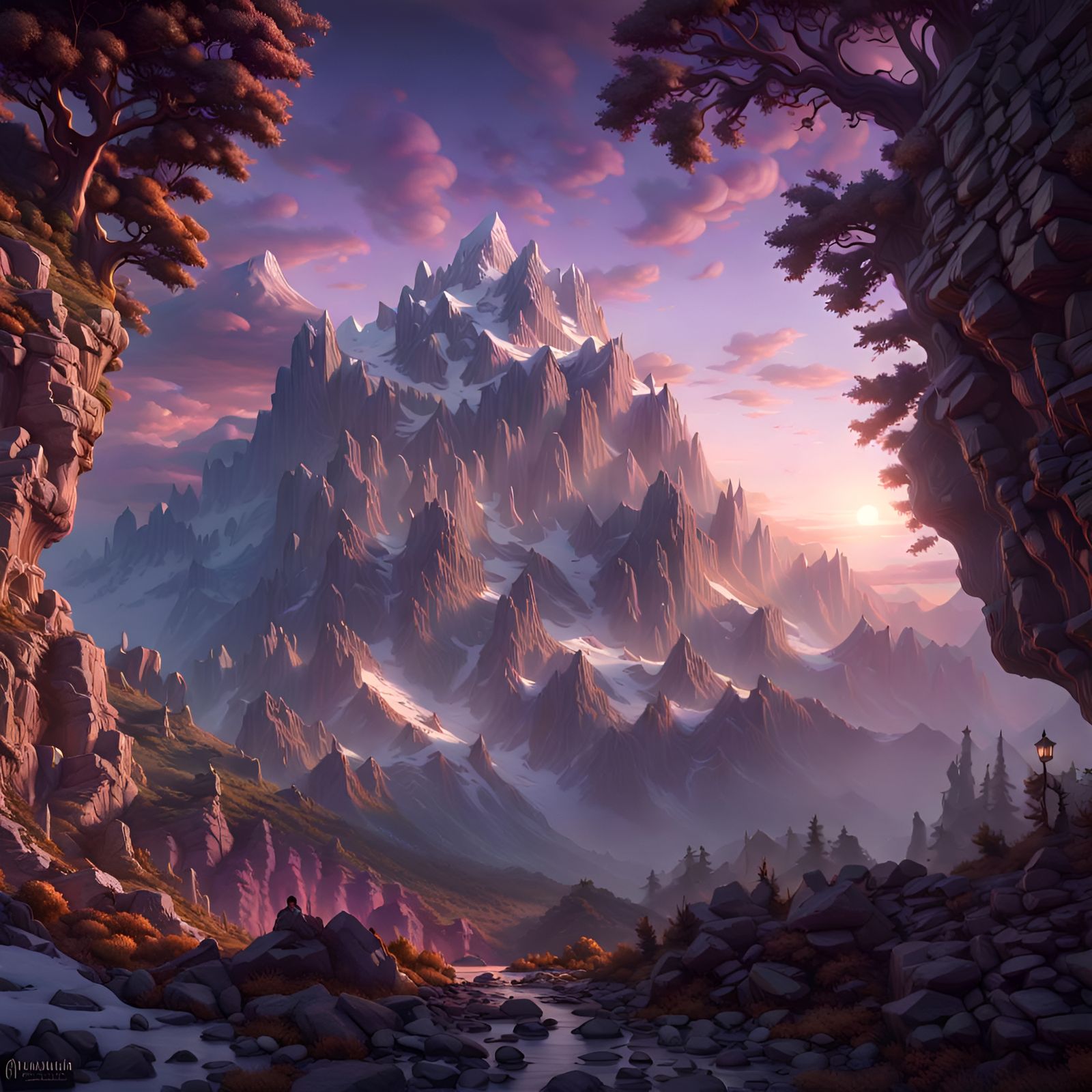 Mount Olympus Dawn: Epic Maximalist Digital Painting
