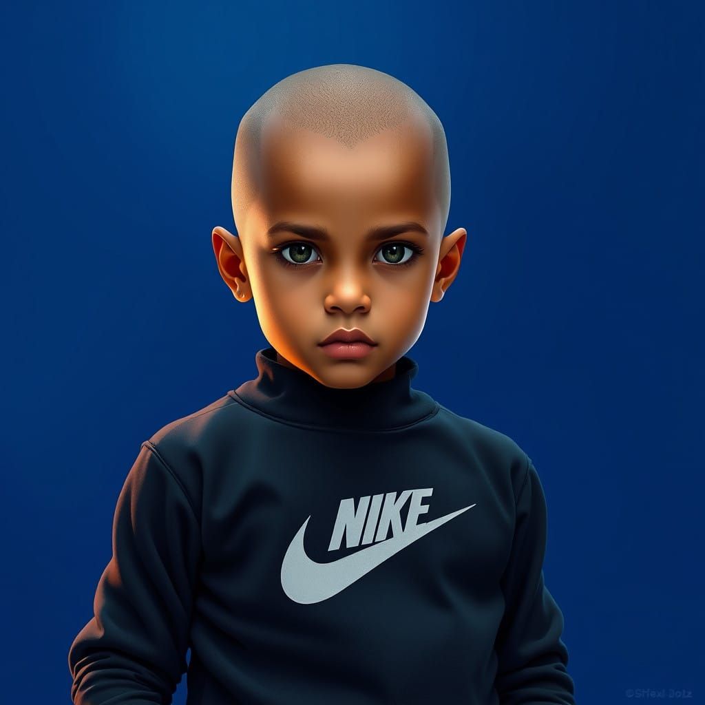 Bald Youth in Fantasy Realism Style