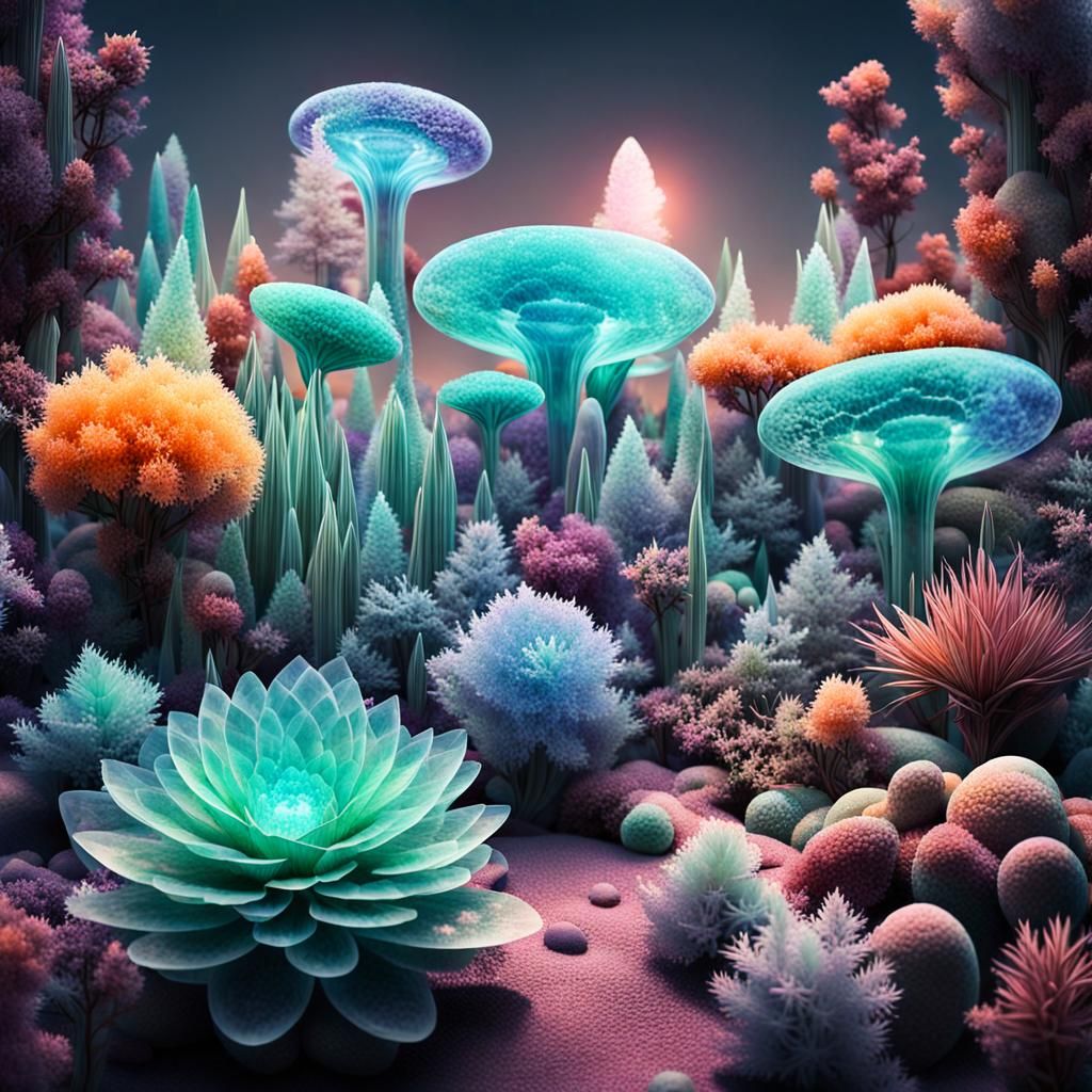 Crystal Mineral Alien Plant Garden