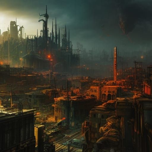 Post apocalyptic ruined city