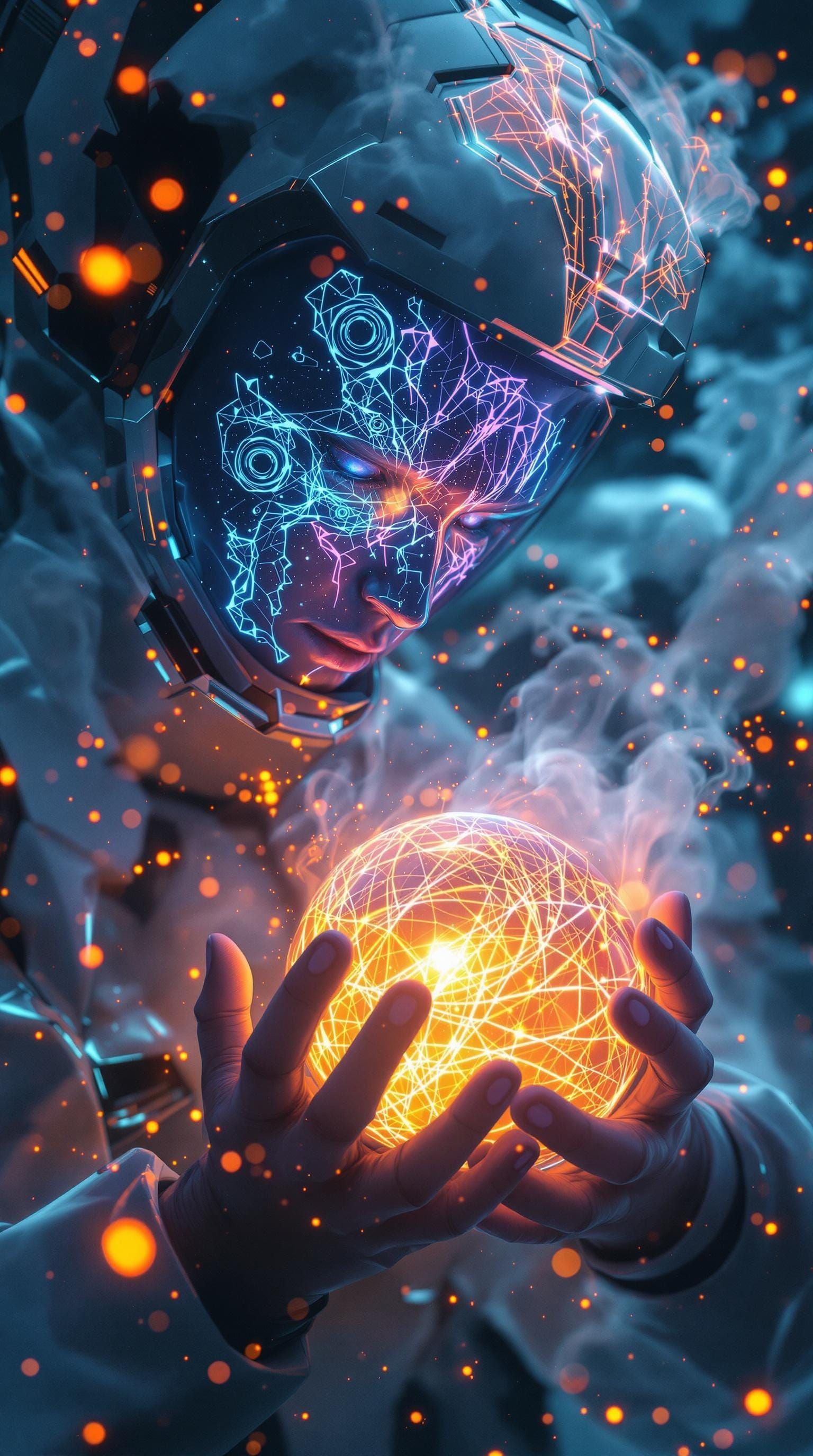 Exo-Scientist Maps Mind with Bioluminescent Tattoos