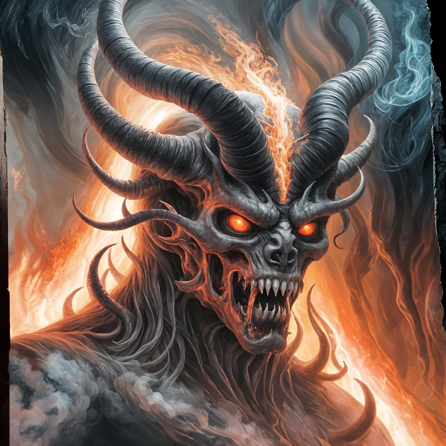 Hellish Demon Spawn with Flaming Halo