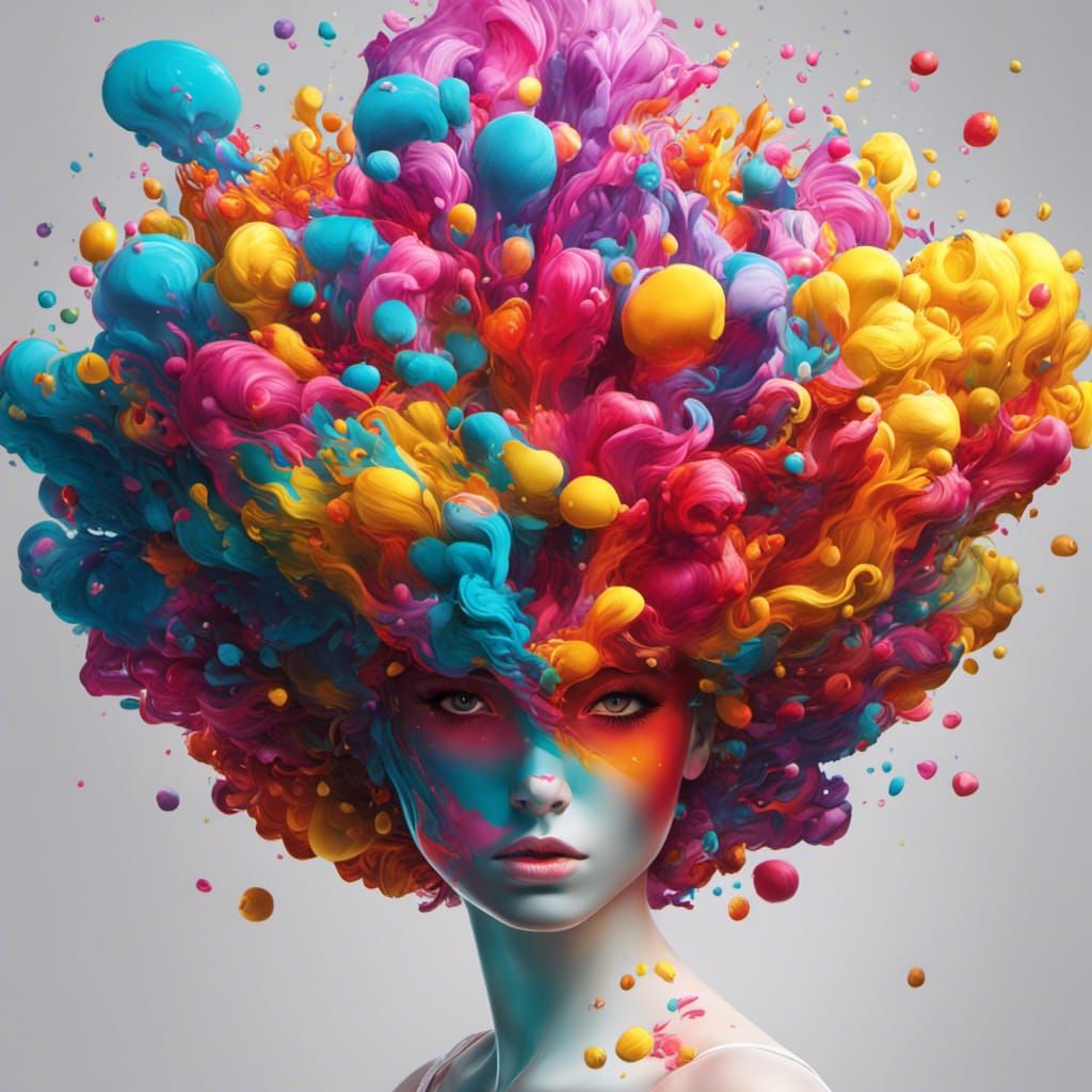 Explosion of Colourful, Hyperrealistic Creativity