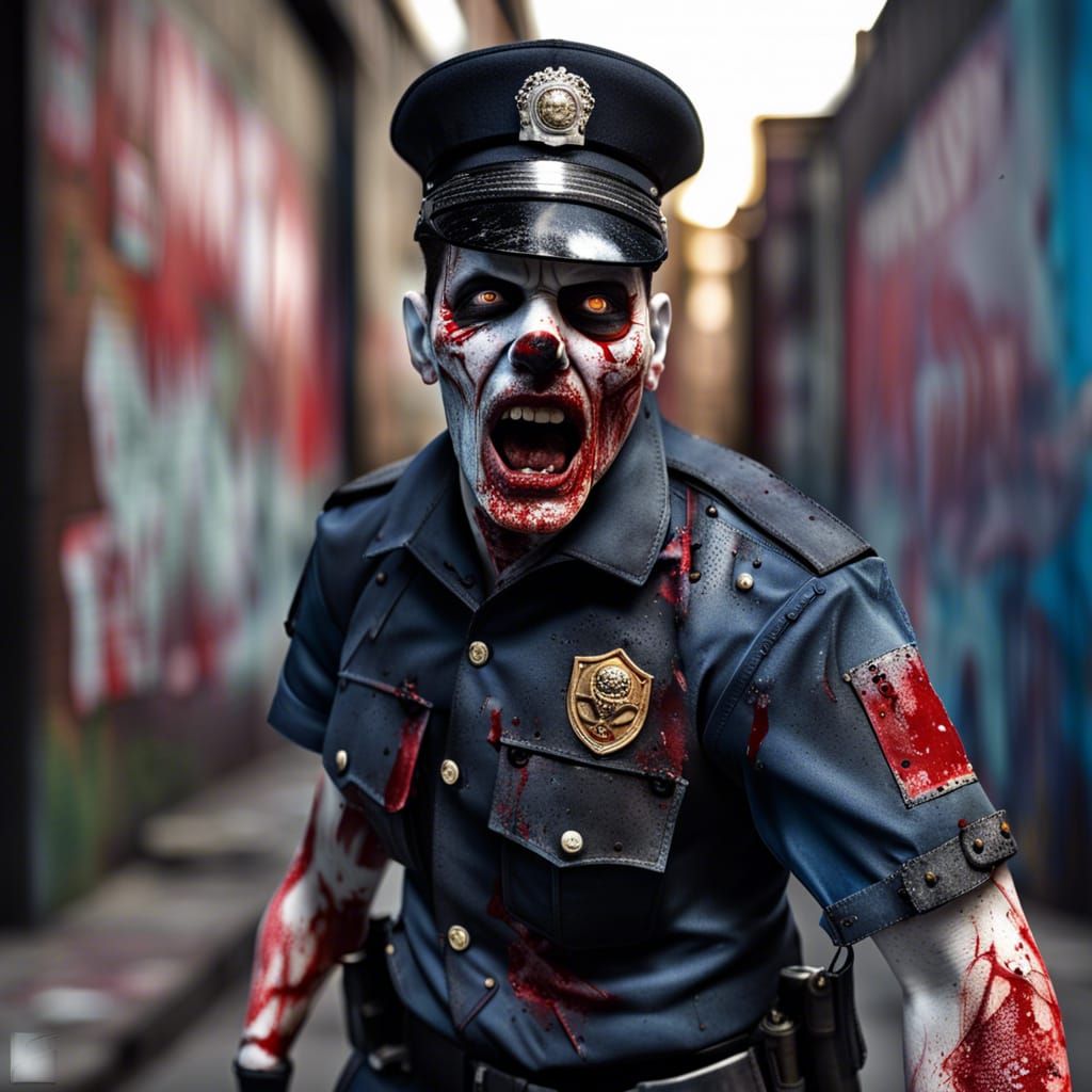 Freddy Mercury Zombie Police Officer