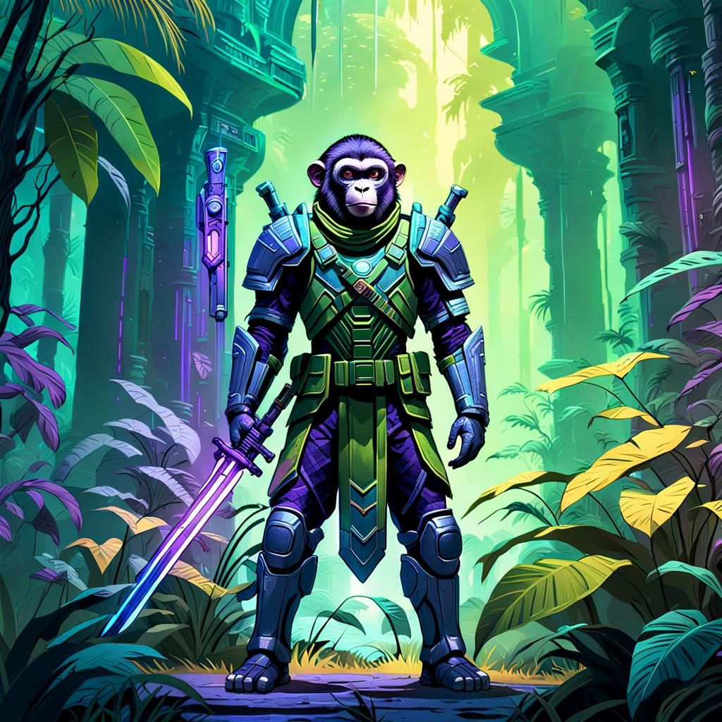 Monkey Soldier in Futuristic Armor