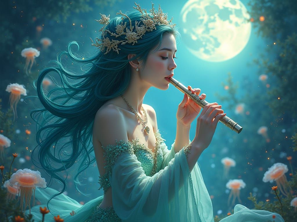 Mystical Sea Siren Plays Chinese Flute in Dreamy Underwater ...