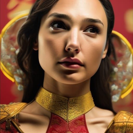 Gal Gadot as Chinese Princess in Cyberpunk Style