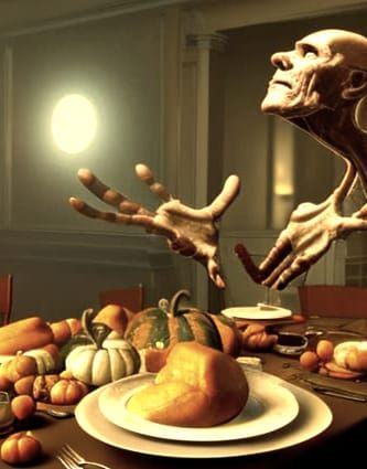 Divine Hand at Sinister Thanksgiving Table