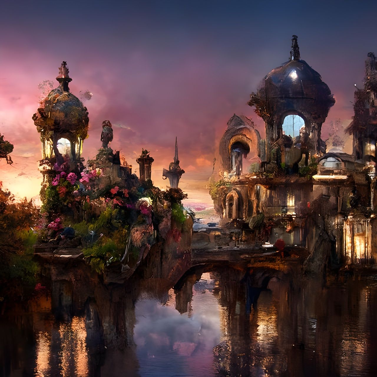 Medieval Castle Balcony in Fantasy Landscape