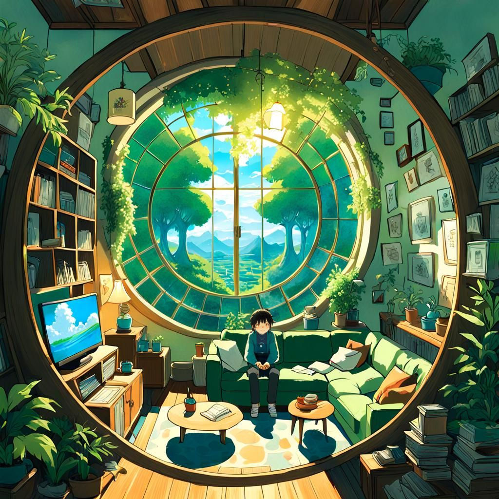 Celestial Sphere: Fantasy Landscape in Dreamlike Style