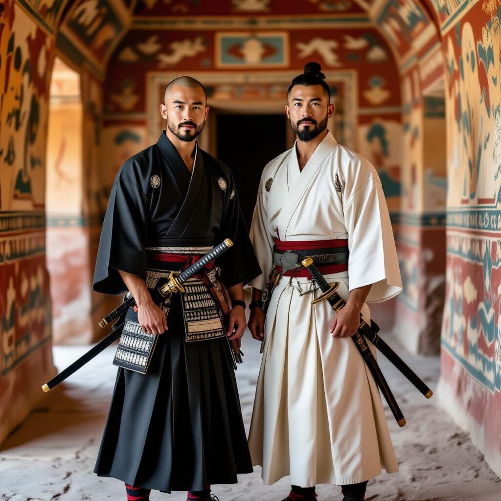 Samurai and Persian Noble in Mogao Caves