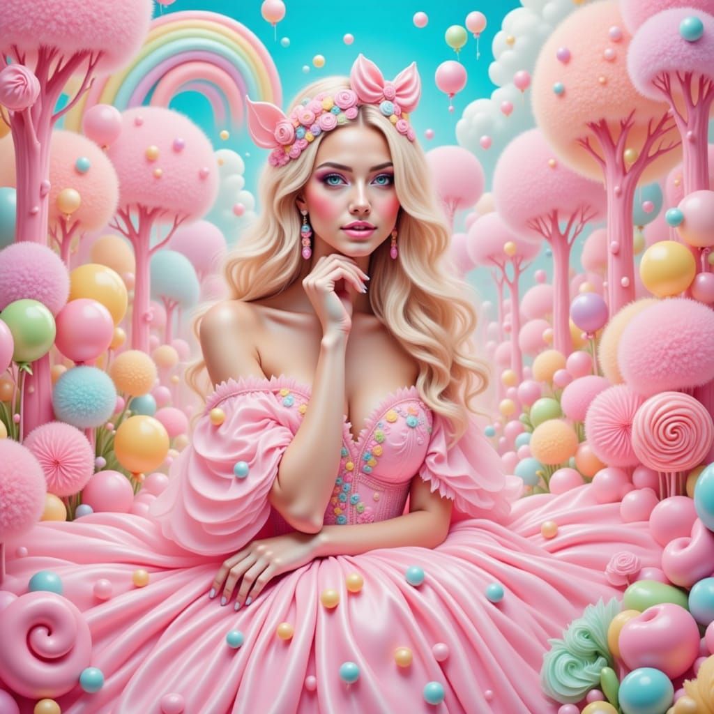 Dreamlike Candy Land in Surrealist Style