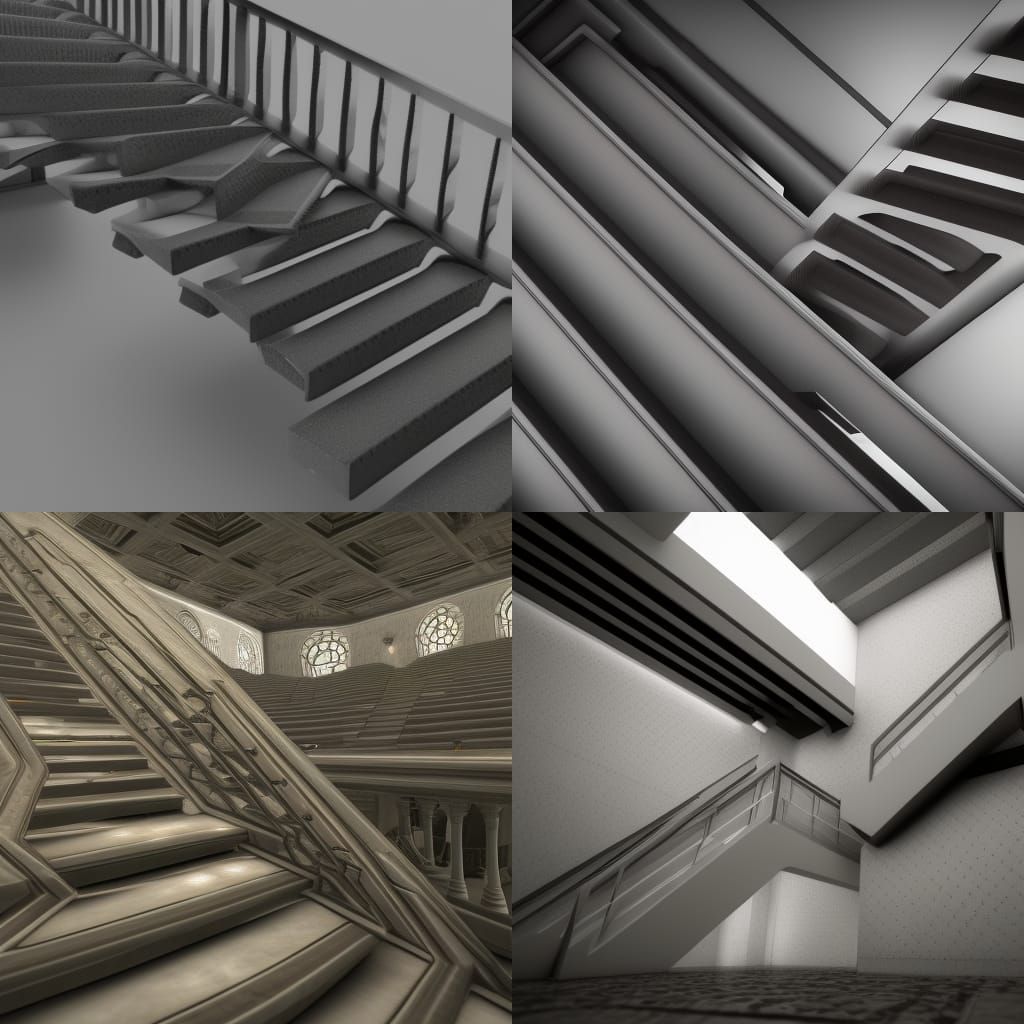 Impossible Escher Stairs with Greeble Detail