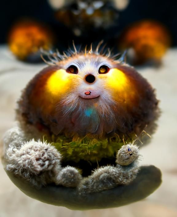 Adorable Fuzzy Orb in Dreamy 3D Illustration