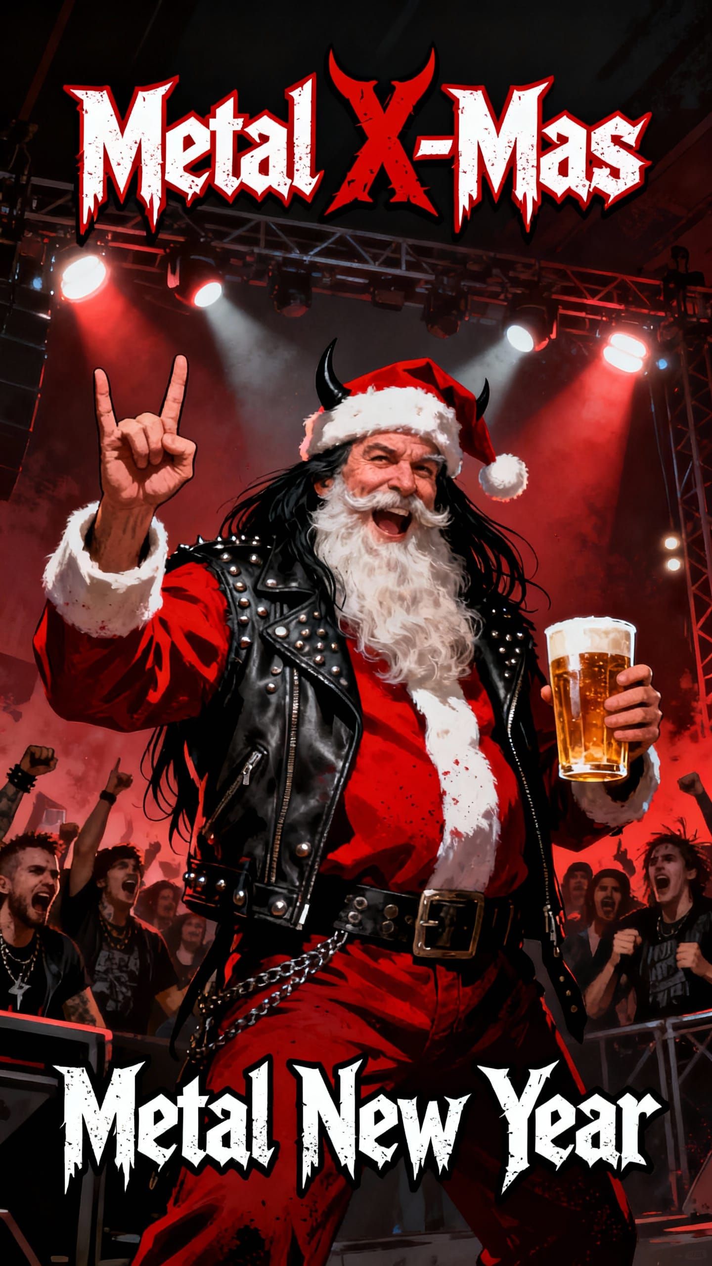 Metalhead Santa Claus Celebrates a Heavy Metal Holiday