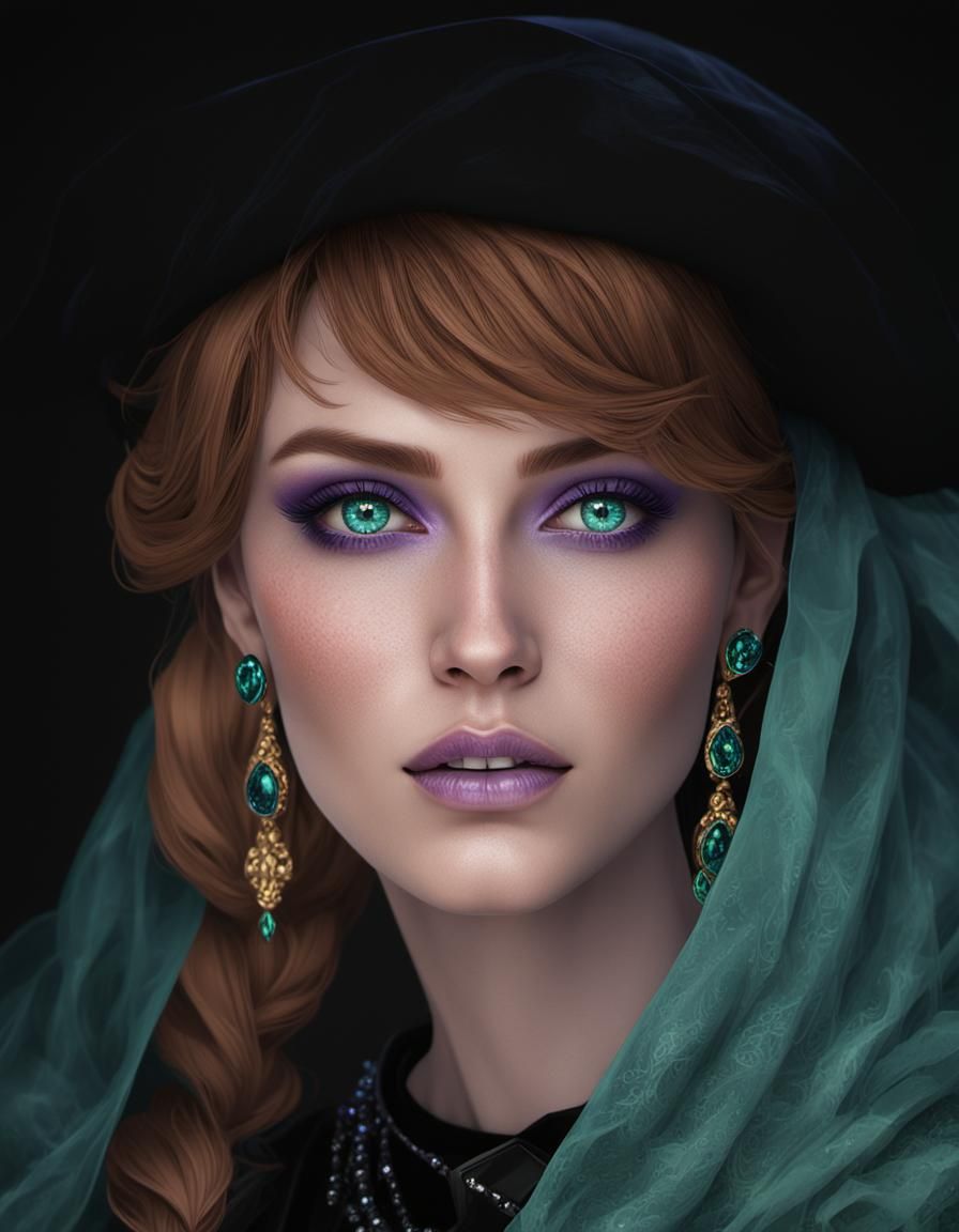 Gothic Woman with Jewels: Dark Fantasy Art