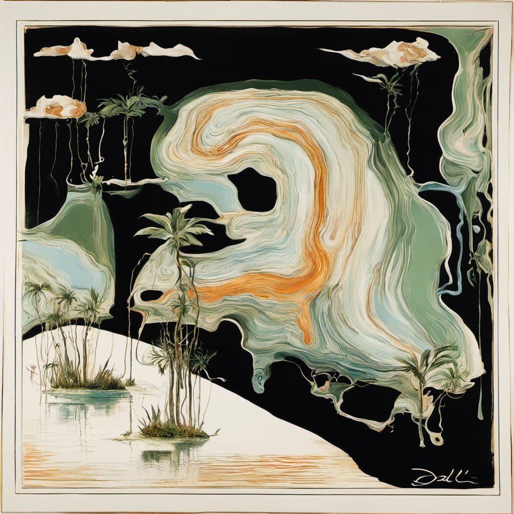 Surreal Tardigrade Spaceport in Dali Landscape