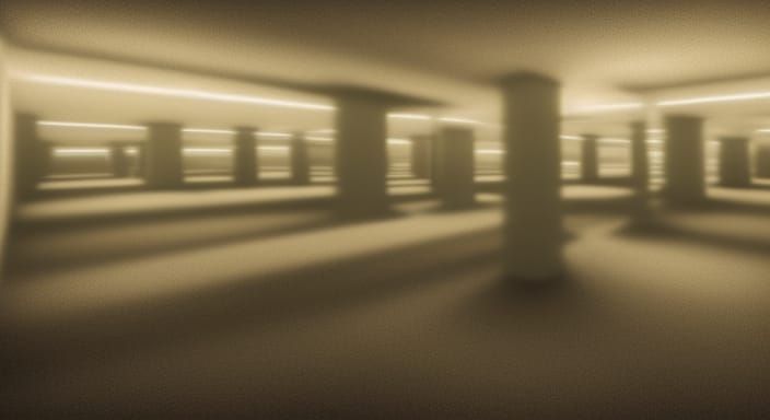 Surreal Office Labyrinth in Gritty Sci-Fi Style