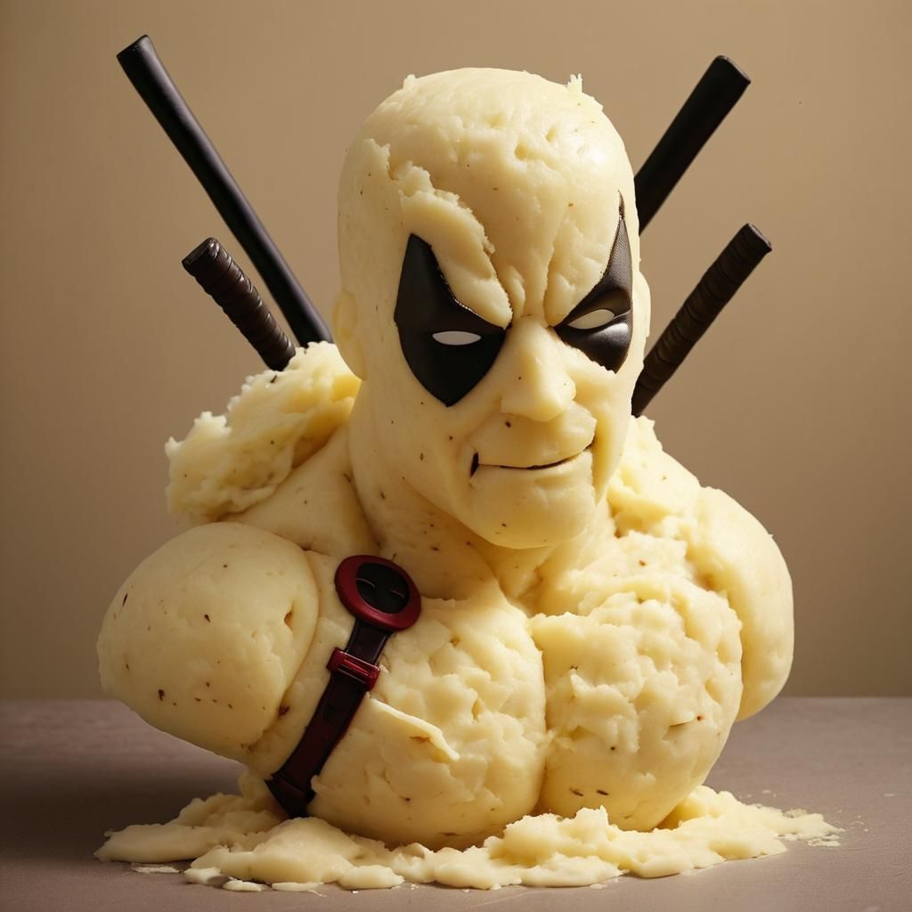 Mashed Potato Sculpture of Deadpool