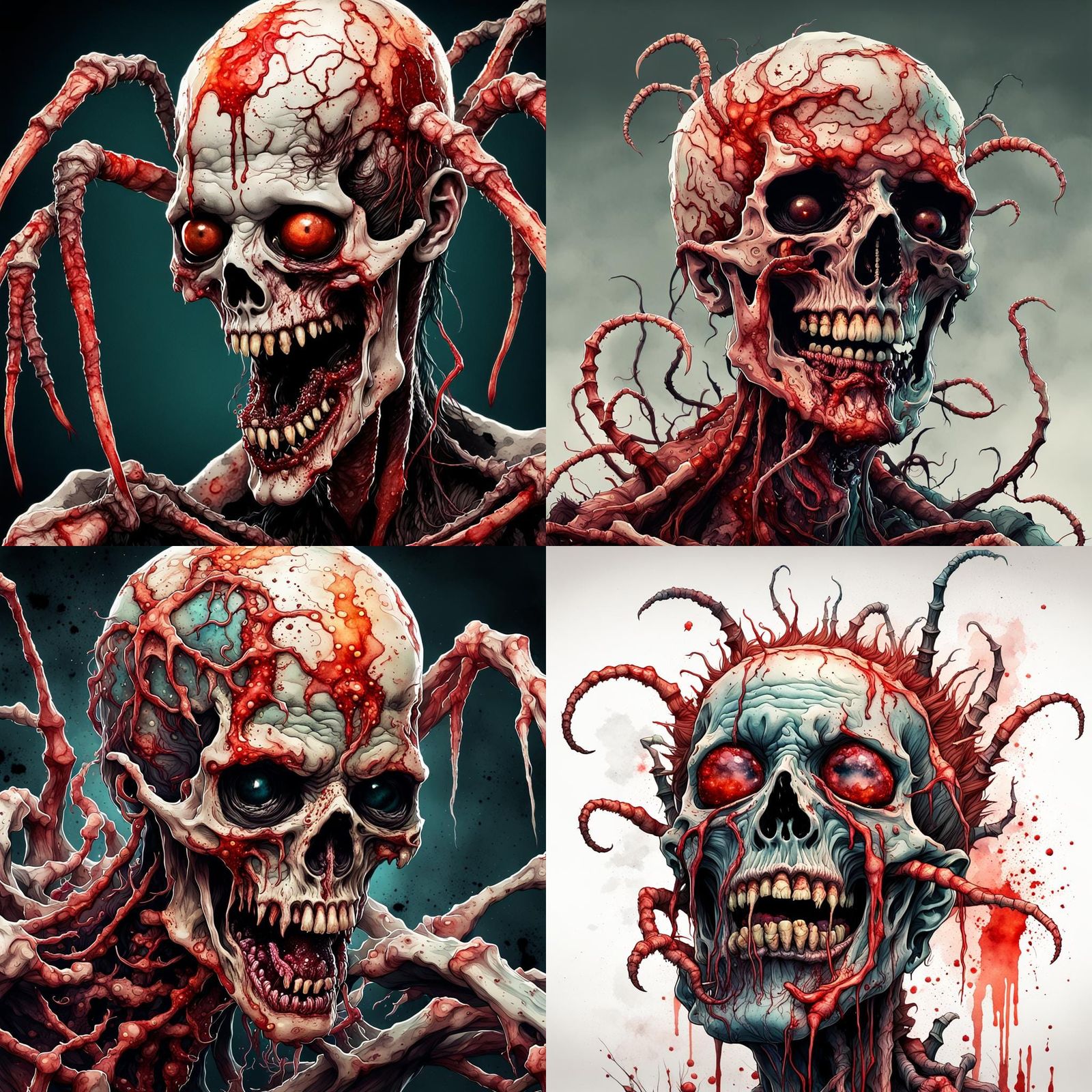 Macabre Fairy Tale Zombie in Goreprint Style