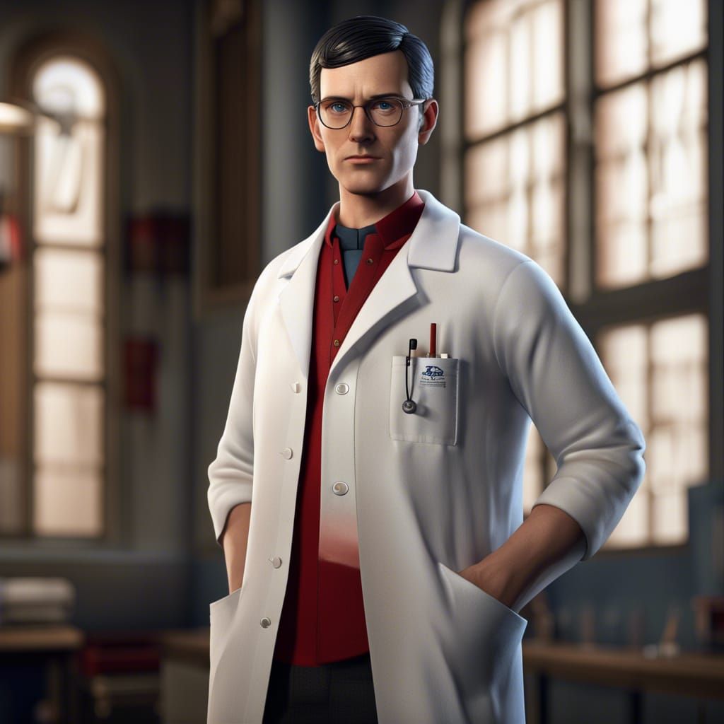 German Forensic Scientist Inspects Skeleton in Lab