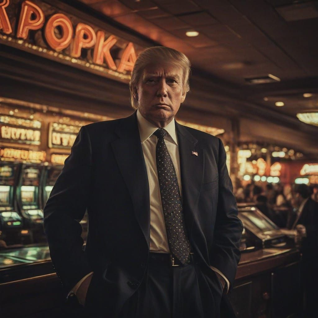 Confident High-Roller in 1970s Las Vegas Casino