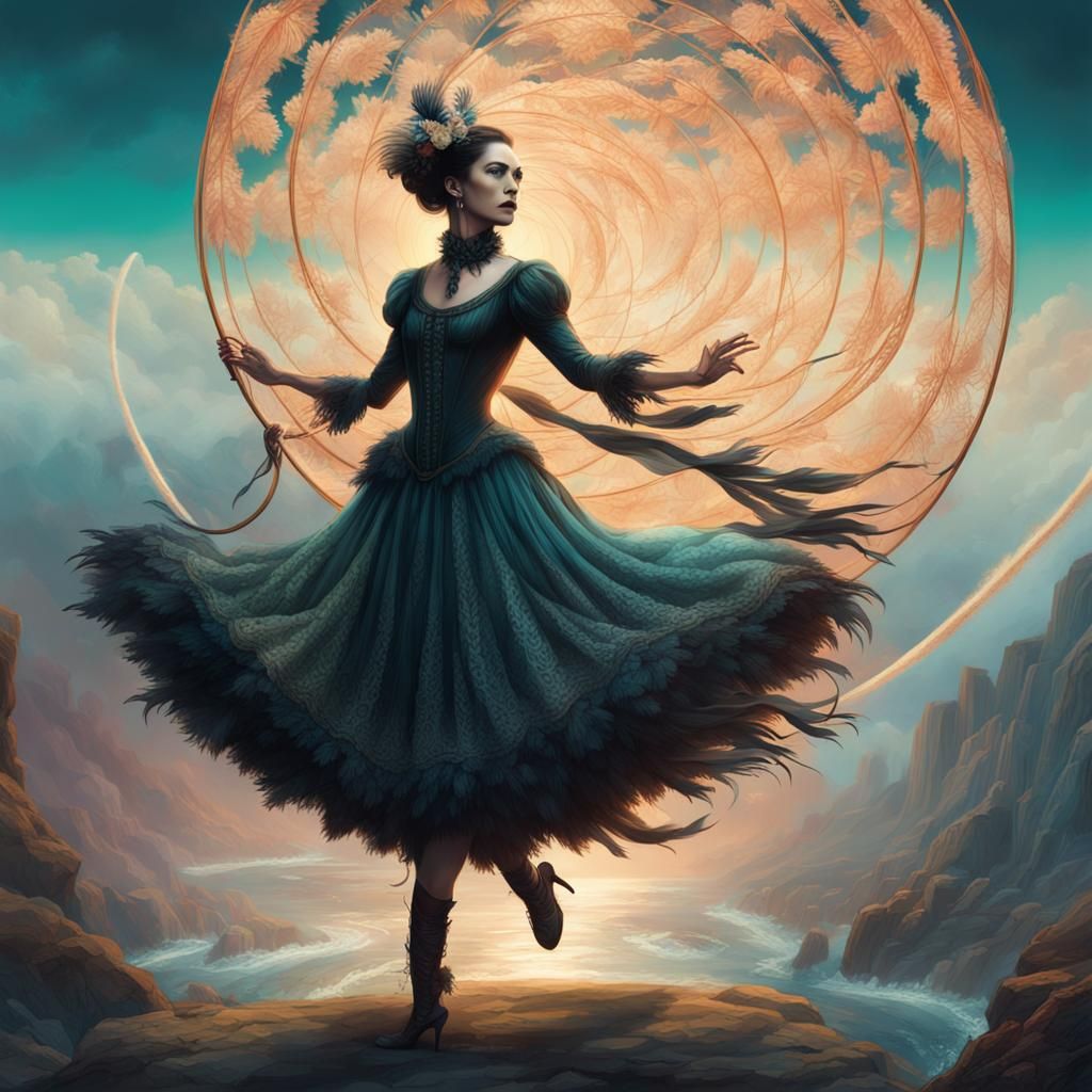 Victorian Lace Hula Hoopers in Dynamic Graphic Novel Style