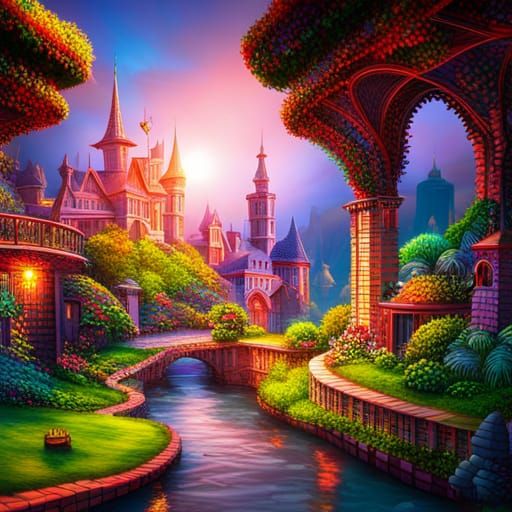 Surreal Whimsical Wonderland in Fantasycore Style